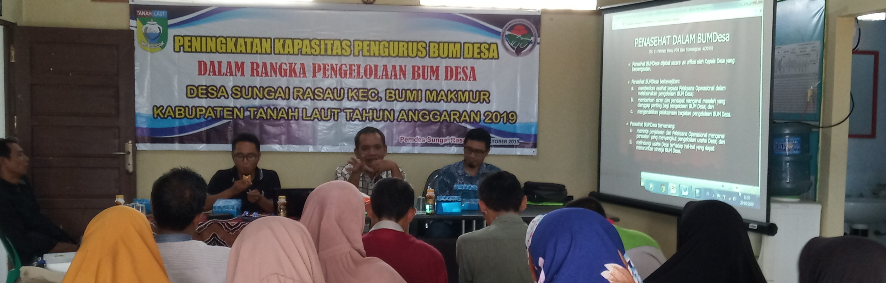 PEMDES SUNGAI RASAU MENGADAKAN PENINGKATAN KAPASITAS PENGURUS BUMDesa